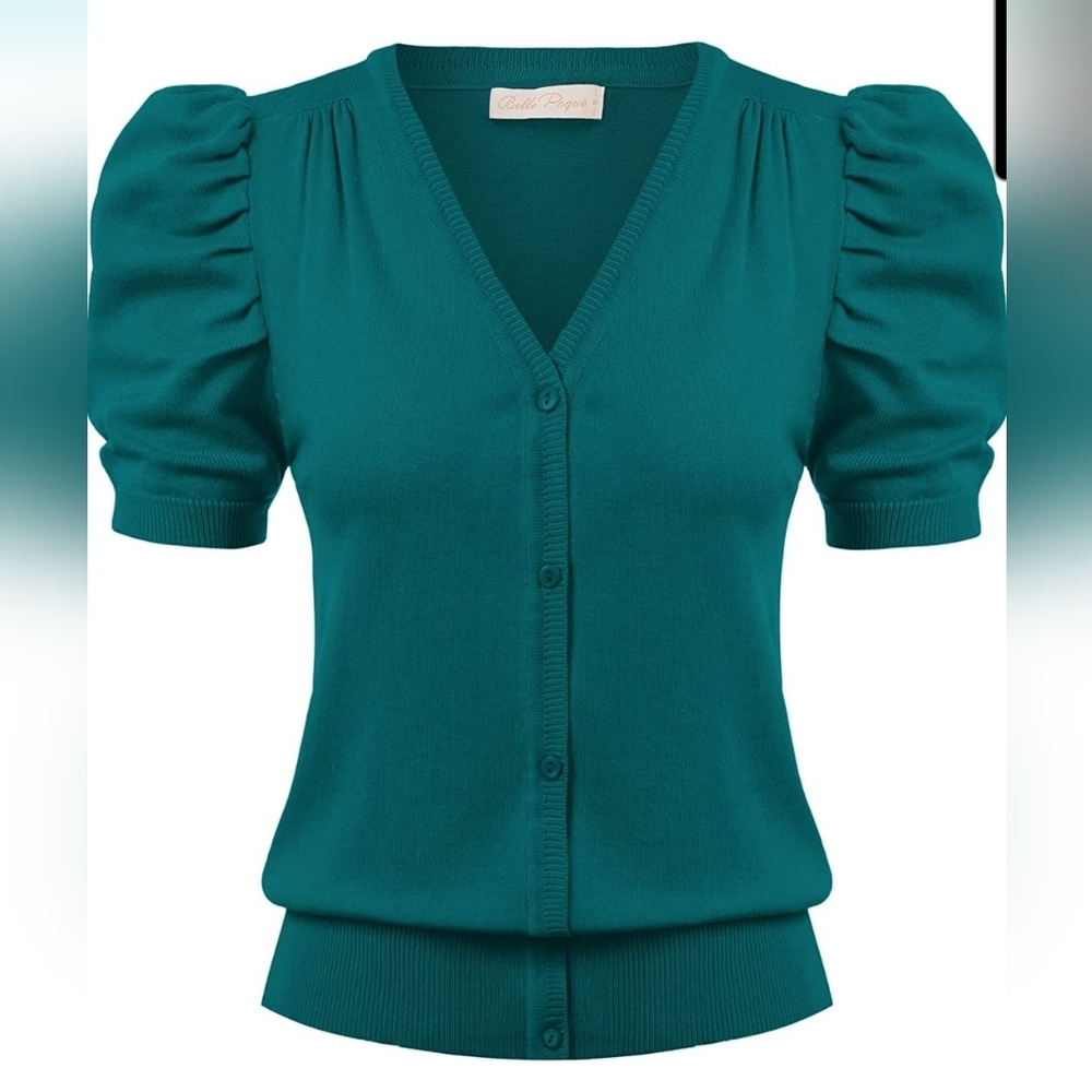 Belle Poque puff sleeve cardigan sz 2x